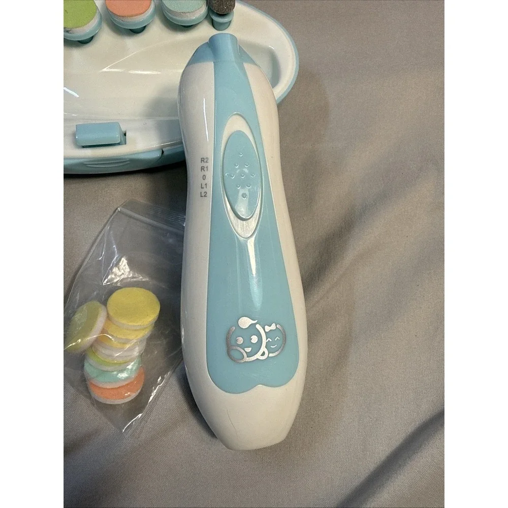 Royal Angels Baby Electric Nail Trimmer Kit - Safe Infant File Clippers Blue